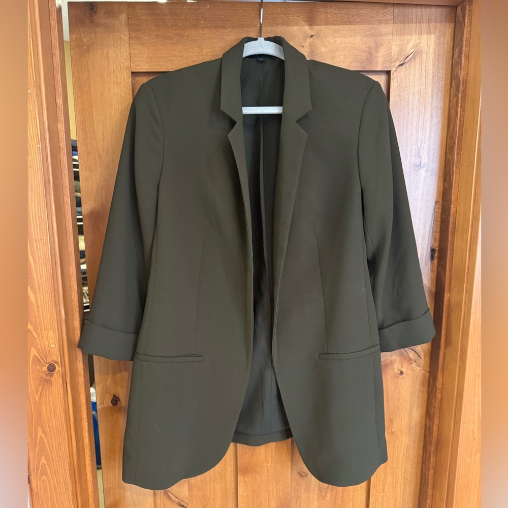Express Women's Olive Green Boyfriend Blazer